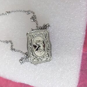 Belt Buckle Necklace With a M On The Belt Buckle